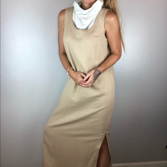 NORTON MCNAUGHTON Vintage 90’s Tan Dress Small - Picture 4 of 15